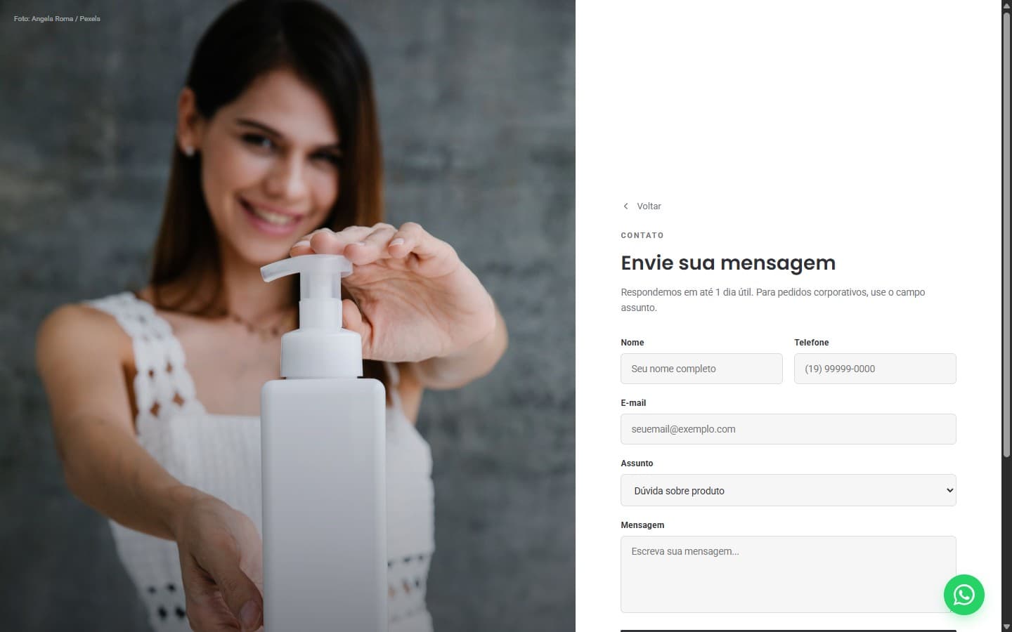 Conceito Metais - Página de contato