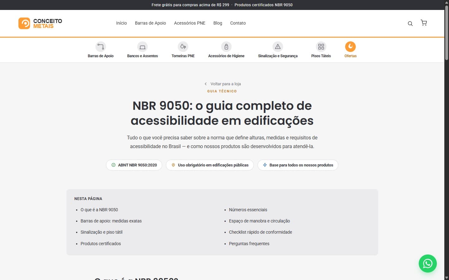 Conceito Metais - Guia técnico da norma NBR 9050
