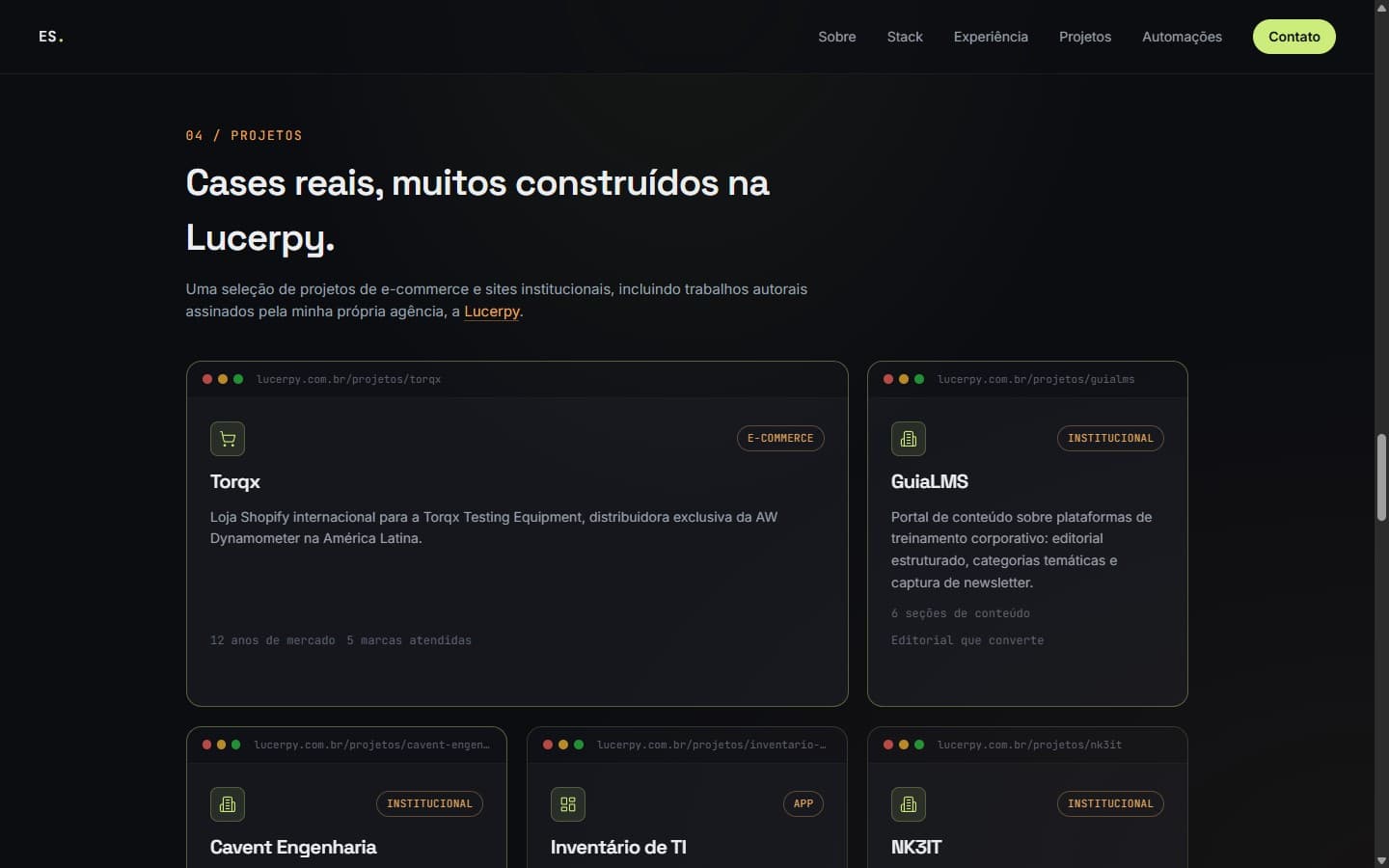 Eduardo Serpa - Seção de projetos reais