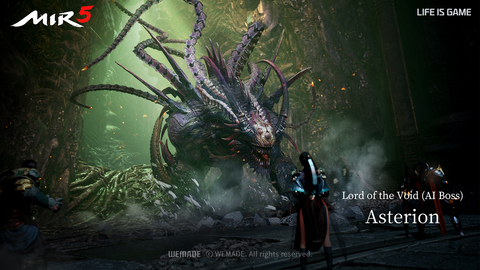 Asterion, o boss de IA de MIR5, apresentado como "Lord of the Void"